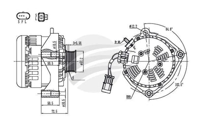 JAYLEC Black Series High Performance Alternator 215 Amp to suit GM LS & Universal fitment