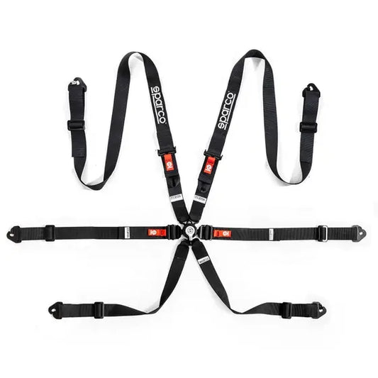 Sparco Competition H-2 PD 6PT Harness - Black