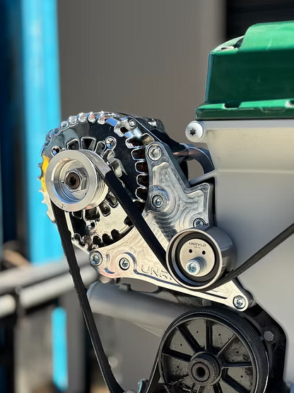 UNRIVALED ENGINEERING FORD BARRA - HIGH MOUNT LS ALTERNATOR BRACKET